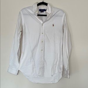 Ralf Lauren slim fit white button down shirt 👕